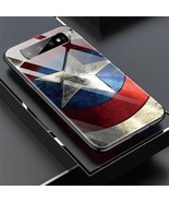 Marvel Captain America Shield Tempered Glass Case Samsung Galaxy S20 S10... - £17.37 GBP