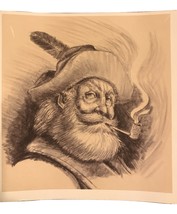 Newton Heisley Signed Original Pencil Drawing &quot;Mountain Man&quot;  POW/MIA Flag Artis - £7,427.49 GBP