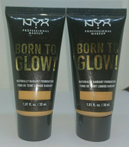 2 Lot Nyx Professional Makeup Born To Glow Naturally Radiant Foundation Caramel - $14.80