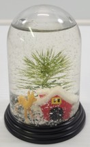 Vintage Christmas Deer Cottage House Barn Tree Plastic Snow Globe - $147.44 MXN