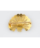 14k Yellow Gold Enamel Peacock Brooch Topazio Gorgeous! - £336.54 GBP
