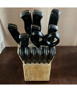 Cuisinart Knife Block Set 14 pc Large Wood Cutlery Set Forged Triple Rivet - $39.59