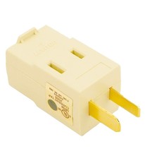 3 in 1 Wall Tap polarized AC Outlet Adapter Power Cube triple plug Ivory LEVITON - £13.94 GBP