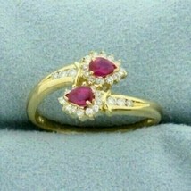 Bague de fiançailles en grappe avec rubis rose taille poire 2 carats,... - £113.69 GBP