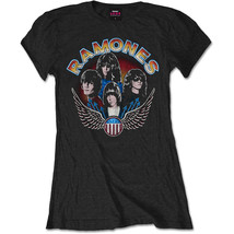 Ladies Ramones Vintage Wings Photo Official Tee T-Shirt Womens Girls - £25.07 GBP