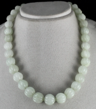 Natürliche Aventurin Jade Melone geschnitzte Perlen 568 Kt Edelstein Sil... - $180.55