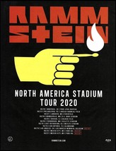 Rammstein 2020 North America Stadium Tour Dates advertisement 8 x 11 ad ... - $4.23