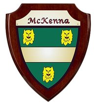 McKenna Irish Coat of Arms Shield Plaque - Rosewood Finish - £34.73 GBP