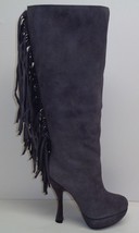 Mojo Moxy Size 8 M BEWITCHED Grey Suede Knee High Heels Boots New Womens... - $197.01