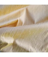 3.4 yds Vintage Lt Gold Iridescent Silk Dupioni Shantung Fabric - 44&quot; x ... - $65.00