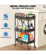 3 Tier Rolling Tool Cart With Wheels Storage Kitchen Trolley Shelf Black... - €39,41 EUR+