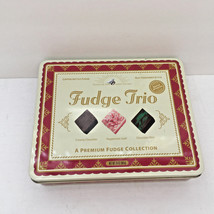 Square collectible tin container old empty fudge container cookie holder - $19.75