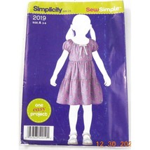 Simplicity Sew Simple 2019 Sewing Pattern Girls Dress Size A 3 To 8 - $7.91