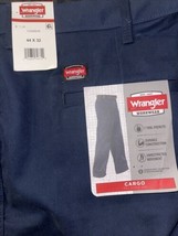 Wrangler Mens Workwear Cargo 7 Pocket Pants Relaxed Fit Dark Blue 44 X 32 - £22.72 GBP