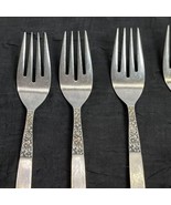 7 Vintage Salad Forks Imperial (IIC) Stainless - Floral Pattern Japan - $17.26 CAD
