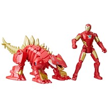 Marvel Mech Strike Mechasaurs, 4-Inch Iron Man with Iron Stomper Mechasaur Actio - £32.16 GBP
