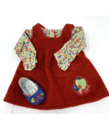American Girl Bitty Baby Red Apple Jumper with Multicolored Floral Top 1... - $20.89