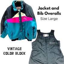 Vintage Ski Doo Bombardier Jacket and Bibs Size Large Insulated Overalls Winter - £216.25 GBP