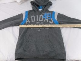 Children Youth Unisex Adidas "49" Gray Sky Blue Pullover Hoodie 3 Stripe... - $13.28