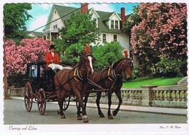 Postcard Carriage &amp; Lilacs Mackinac Island Michigan - £2.99 GBP