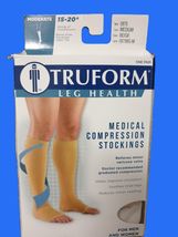 Truform Compression Stockings Open Toe Medium Beige Knee High 15-20 mmHg... - $14.00