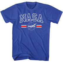 NASA Retro Stripes Men&#39;s T Shirt Vintage Meatball Logo Space Shuttle Rocket - £19.75 GBP+