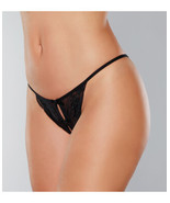 Adore Secrets Double Mini Bow Detail Open Back Lace Panty Black One Size - $12.54