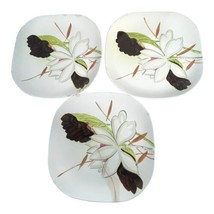 Red Wing Lotus 1940&#39;s Vintage Set of 3 Dinner Plates 10.25&quot; Square Flora... - £22.41 GBP