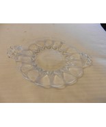 Vintage Round Clear Cut Glass Cookie Dish With Handles 7&quot; Diameter - £25.50 GBP