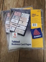 Set Avery 25410 5 Pack Tabbed Business Card Pages Total 8 Pages - $7.82