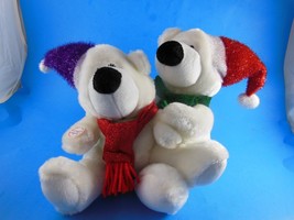 2 Singing Christmas Polar Bears 8"  turns sings I got My love to keep me warm - $10.39