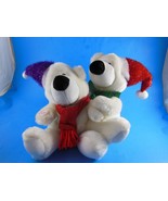 2 Singing Christmas Polar Bears 8&quot;  turns sings I got My love to keep me... - $14.25 CAD