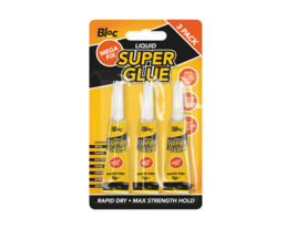 3 Pack - 3g SUPER GLUE Strong Bond Adhesive Plastic Glass Wood Rubber Me... - $3.70