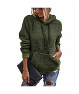 Winter Women’s Fuzzy Fleece Hoodie Sweatshirt Sherpa Pullover Pockets XL - £13.59 GBP