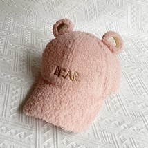 Love Bear Ears Hat Autumn Winter Letter Bear Embroidery Warm Cap Baseball Cap - £12.64 GBP