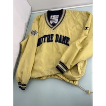 Vintage Champion Notre Dame Men Windbreaker V Neck Jacket Fighting Irish Large L - $49.47