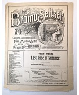 c.1895 Sheet Music BROMO SELTZER TIS THE LAST ROSE OF SUMMER Emerson Dru... - £11.95 GBP