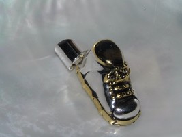 Estate Silver &amp; Goldtone Hollow Baby SHoe Pendant or Charm – 1.25 x 5/8th’s inch - £8.52 GBP