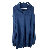 NEW Oak Hill Shawl Collar Long Sleeve Cotton Sweater Navy Blue Men Plus ... - $37.79