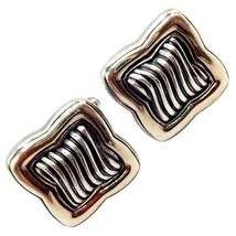 Authentic! David Yurman DY Silver 18k Yellow Gold Large Quatrefoil Cuffl... - $550.00