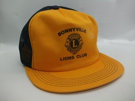 Bonnyville Lions Club Hat Vintage K Brand Blue Yellow Snapback Trucker Cap - £12.04 GBP