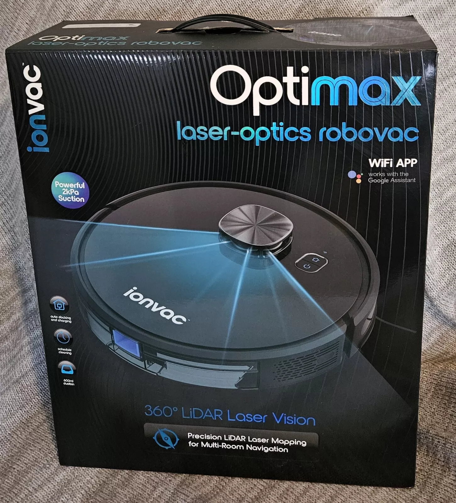 Ionvac OptiMax Robovac Laser Mapping Robot Vacuum Cleaner with Wi-Fi - $75.00