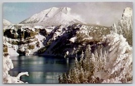 RPPC Winter Crater Lake Oregon Across To Mount Scott Hallock Photo Postcard X28 - £11.53 GBP