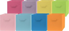 Pomatree Fabric Storage Bins - 8 Pack - Colorful Durable Storage Cubes With 2 - £31.93 GBP