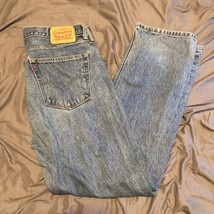 Levis 505 Jeans Mens 36x32 Straight Fit Stretch CLASSIC Denim Pants - $23.33
