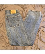 Levis 505 Jeans Mens 36x32 Straight Fit Stretch CLASSIC Denim Pants - $31.90 CAD