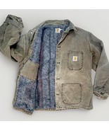 Vtg Carhartt Blanket Lined Jacket Mens L Faded Brown Chore CB1082 Distre... - $146.88