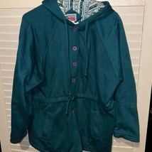 Rock creek casuals, vintage, hooded, button, down, jacket, size large - £15.48 GBP