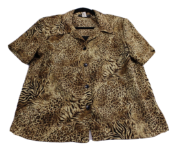 Vintage Briggs Blouse Paper Tag Made in usa Animal Leopard Print Size Med  2135 - £22.22 GBP