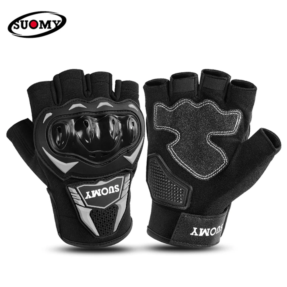 SUOMY Newest Half Finger Motorcycle Gloves Summer Bicycle Cycling Gloves Hard - £11.88 GBP+
